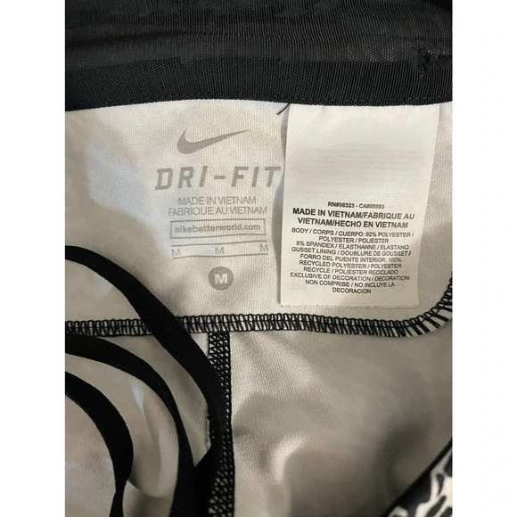 Nike Women's Pronto Essential Running Crop Tights Black White Print Size Medium - Picture 7 of 7